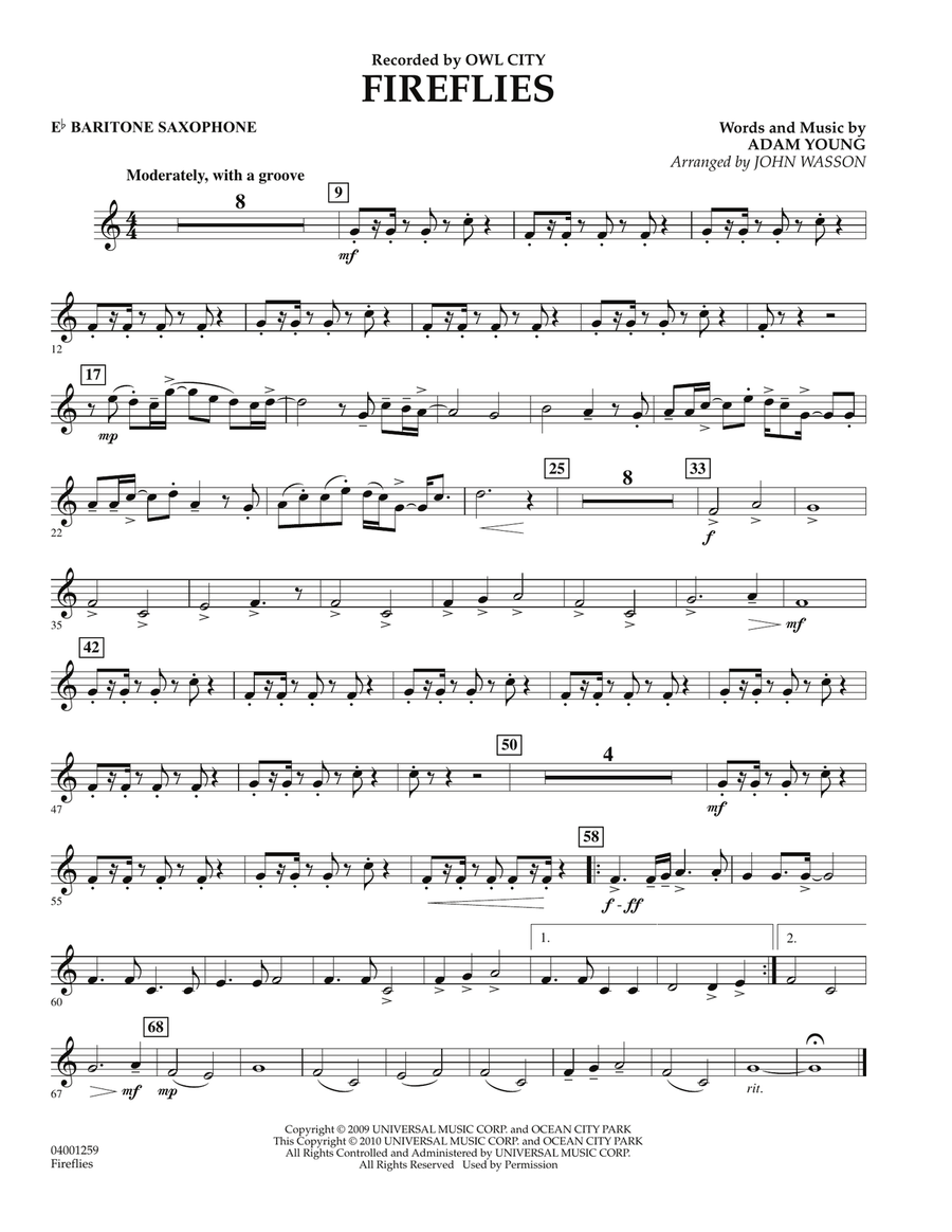 Fireflies - Eb Baritone Saxophone