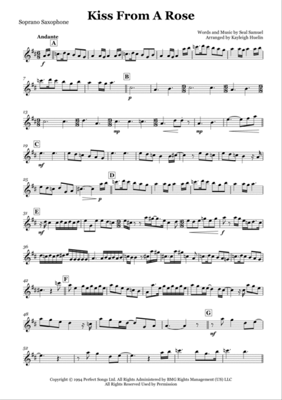 Kiss From A Rose Woodwind Trio scores gallery preview page 6