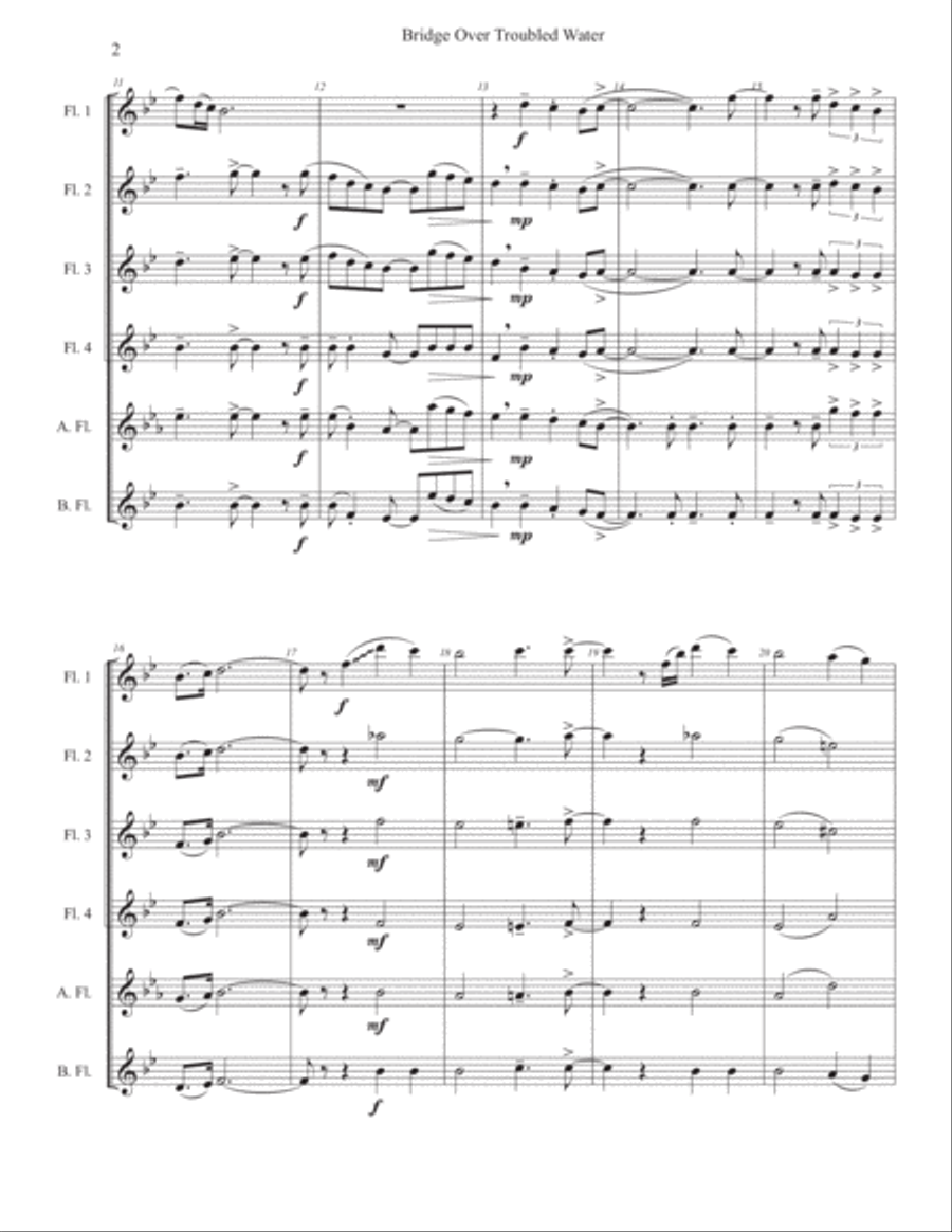Bridge Over Troubled Water Bridge Over Troubled Water Woodwind Ensemble scores gallery preview page 2