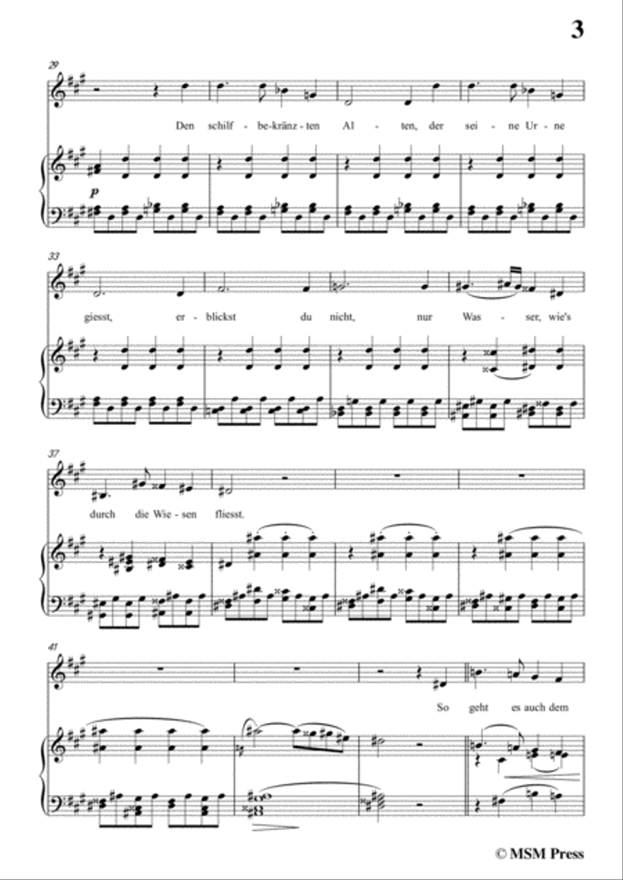 Schubert-Geheimniss(Mayrhofer),in A Major,for Voice&Piano Voice scores gallery preview page 5