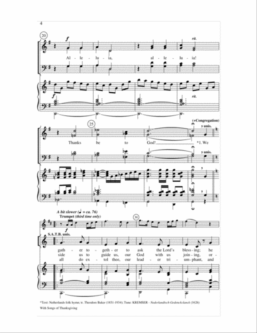 With Songs of Thanksgiving 4-Part scores gallery preview page 4