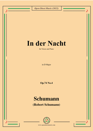Book cover for Schumann-In der Nacht,Op.74 No.4,in D Major