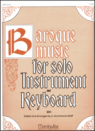 Book cover for Baroque Music for Solo Instrument & Keyboard, Set, I