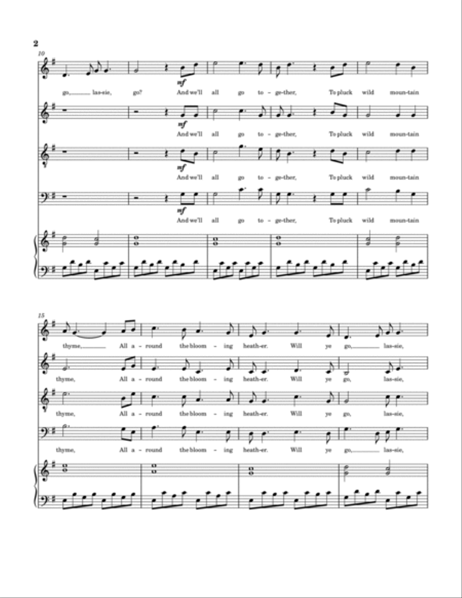 Will ye go, Lassie? 4-Part scores gallery preview page 2