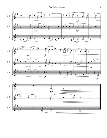 Mozart - Ave Verum Corpus for Clarinet Trio image number null