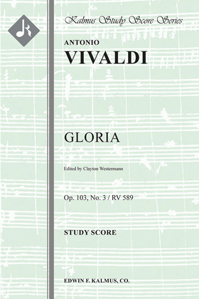 Book cover for Gloria in D, Op. 103 No. 3/ RV 589