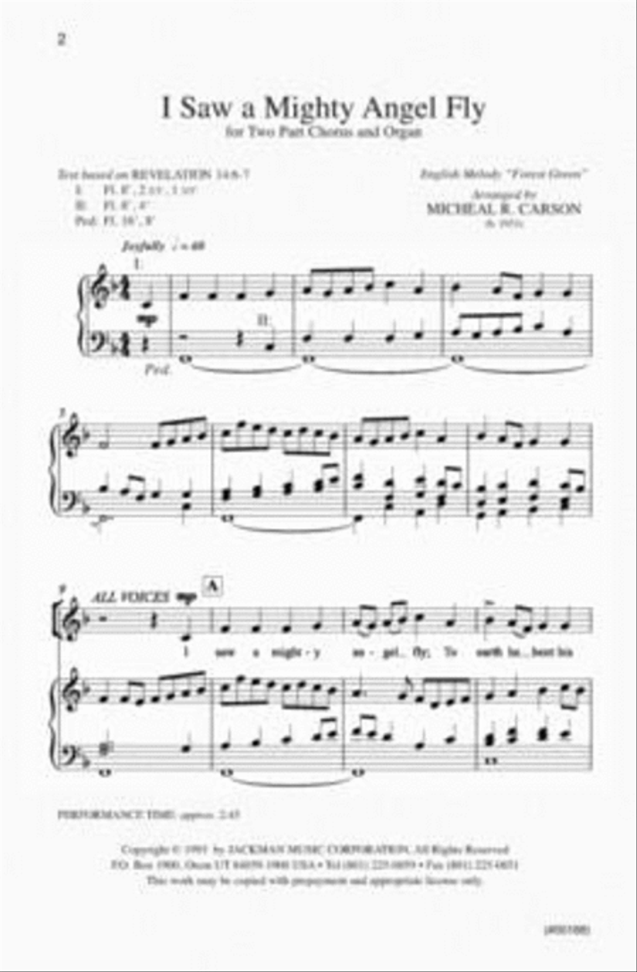 I Saw a Mighty Angel Fly - SA and Organ SA scores gallery preview page 2