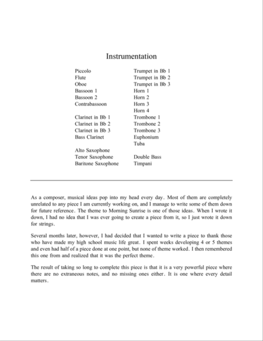 Morning Sunrise (Score and Parts) Concert Band scores gallery preview page 2