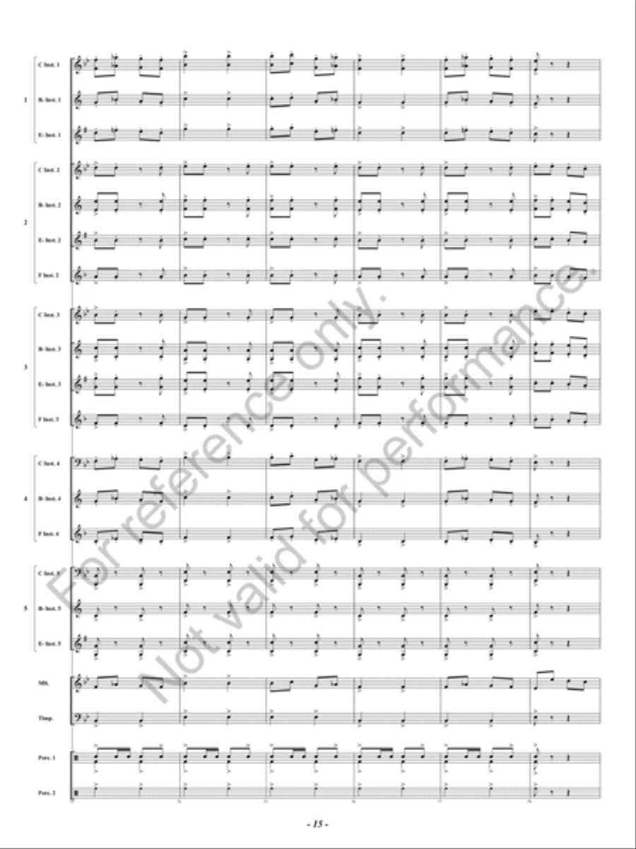 Infernal Galop Concert Band scores gallery preview page 16