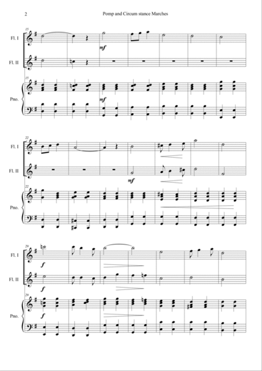 Pomp and Circumstance Marches Op.39 Flute Duet scores gallery preview page 2