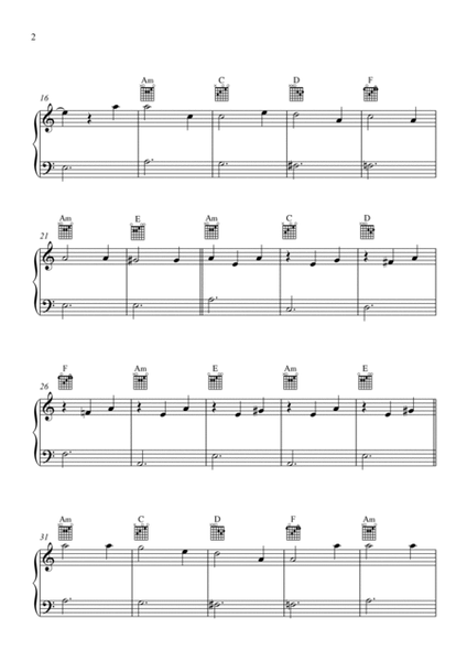 House of the Rising Sun - for easy Piano - with Chords image number null
