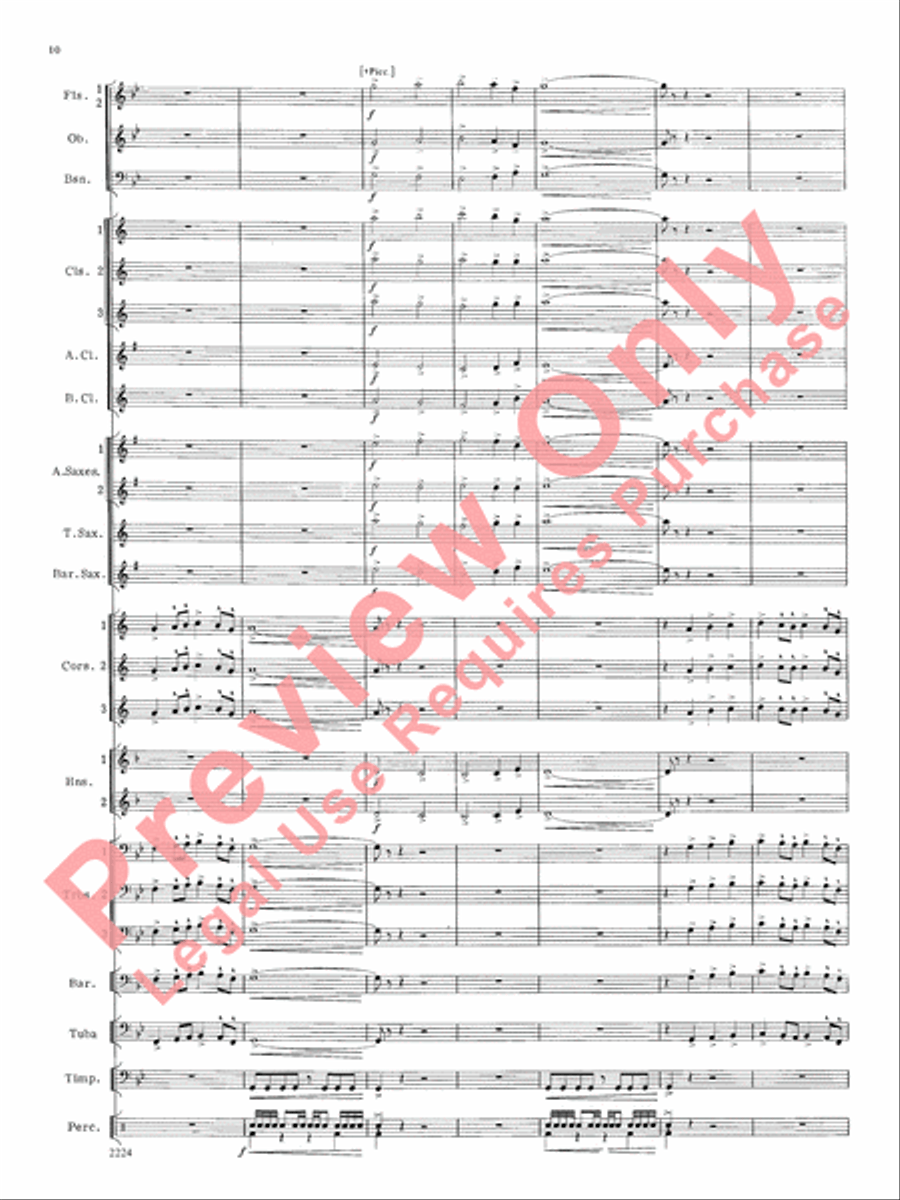 Flurry for Winds and Percussion Concert Band scores gallery preview page 11