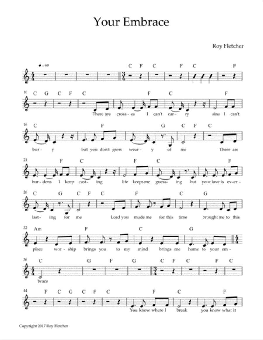 Your Embrace Guitar scores gallery preview page 1