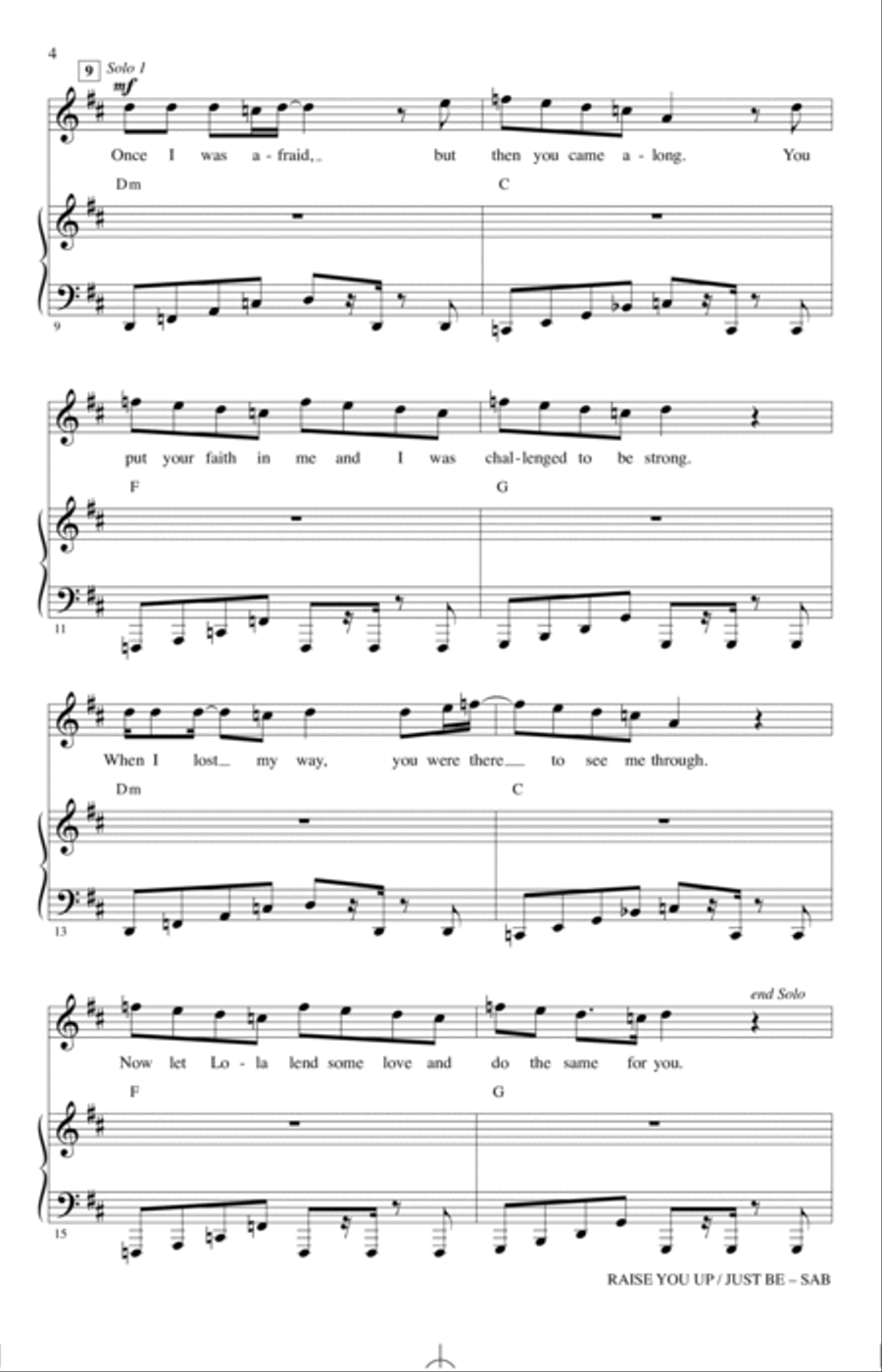 Raise You Up/Just Be (from Kinky Boots) (arr. Mac Huff) 3-Part scores gallery preview page 2