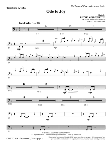 Ode To Joy (Does Not Match SATB 08752035) - Trombone 3/Tuba