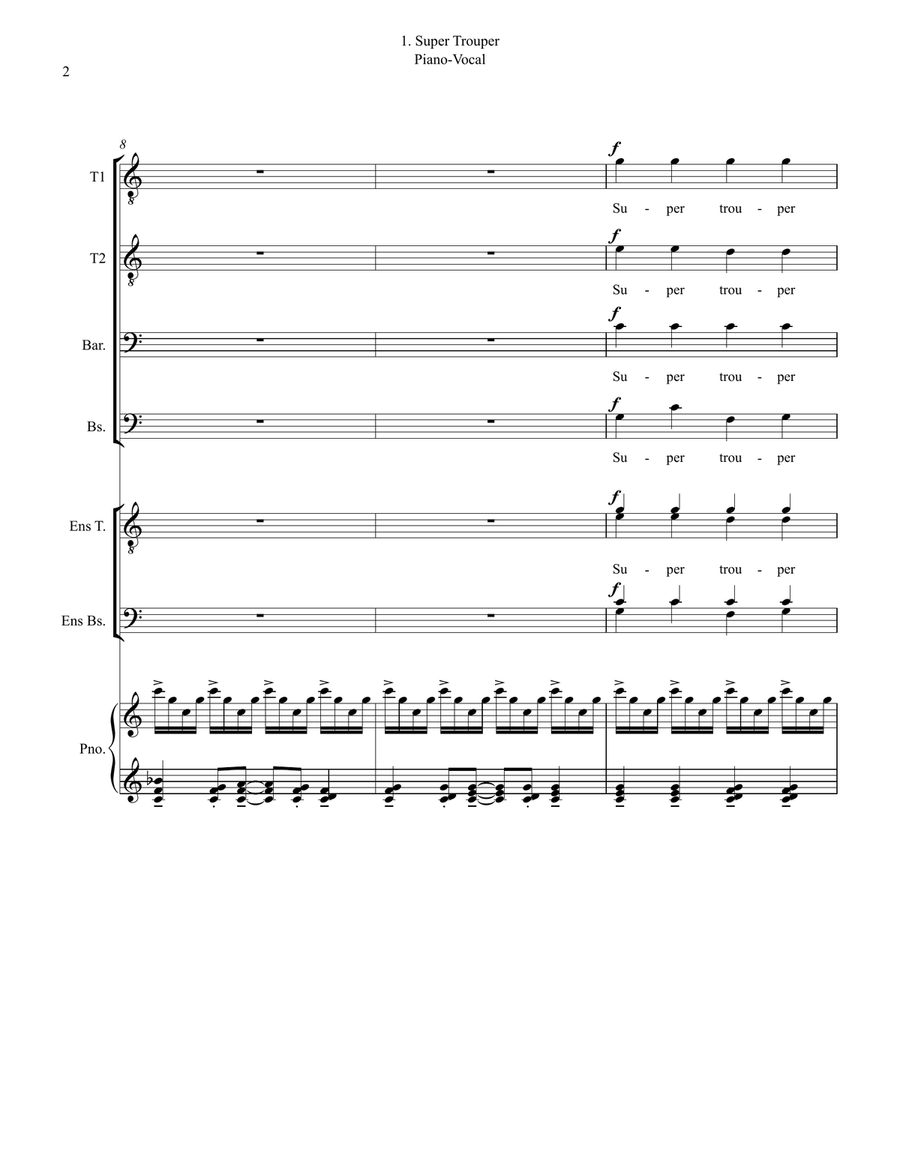 Super Trouper TTBB scores gallery preview page 2