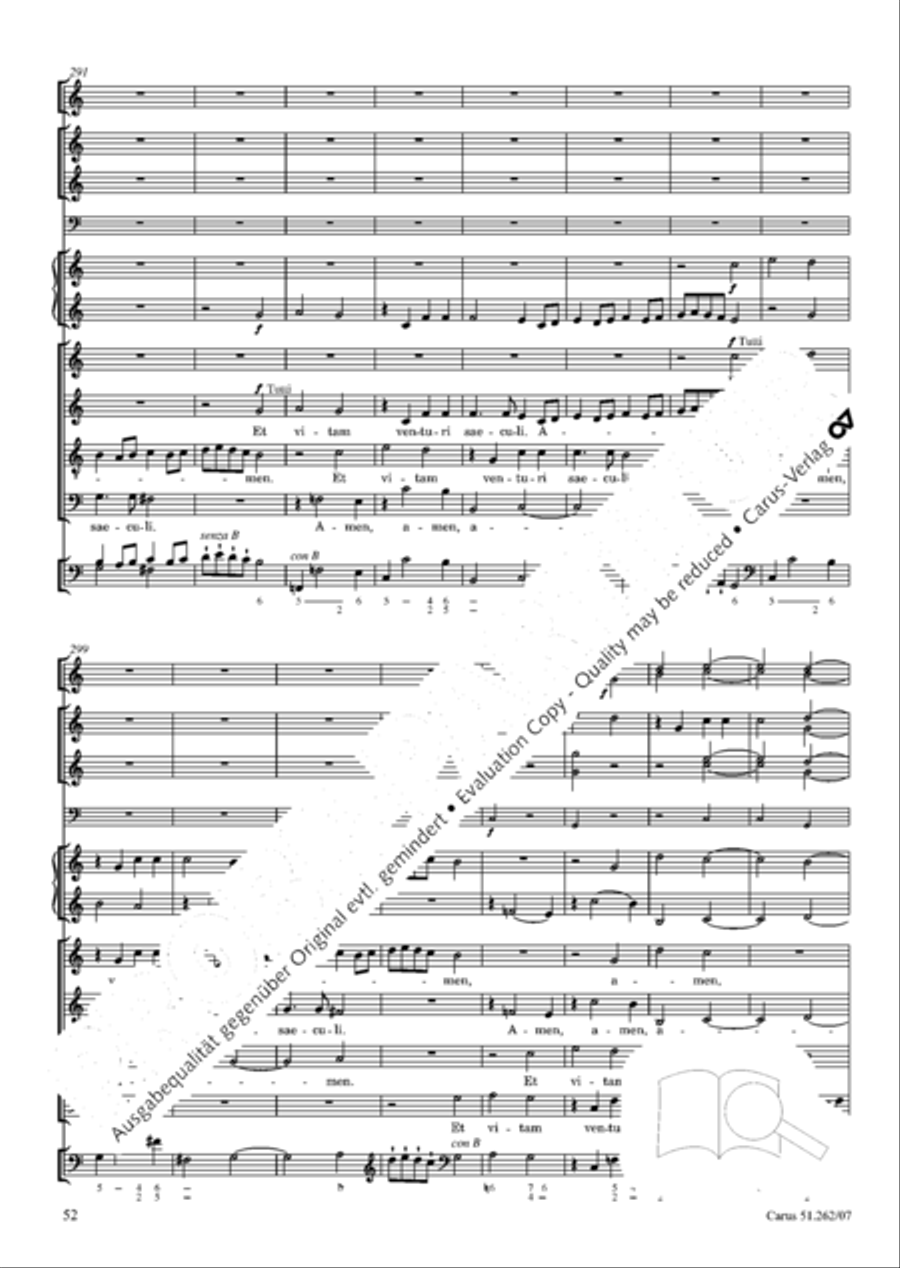 Missa longa in C major (Missa longa in C) 4-Part scores gallery preview page 53