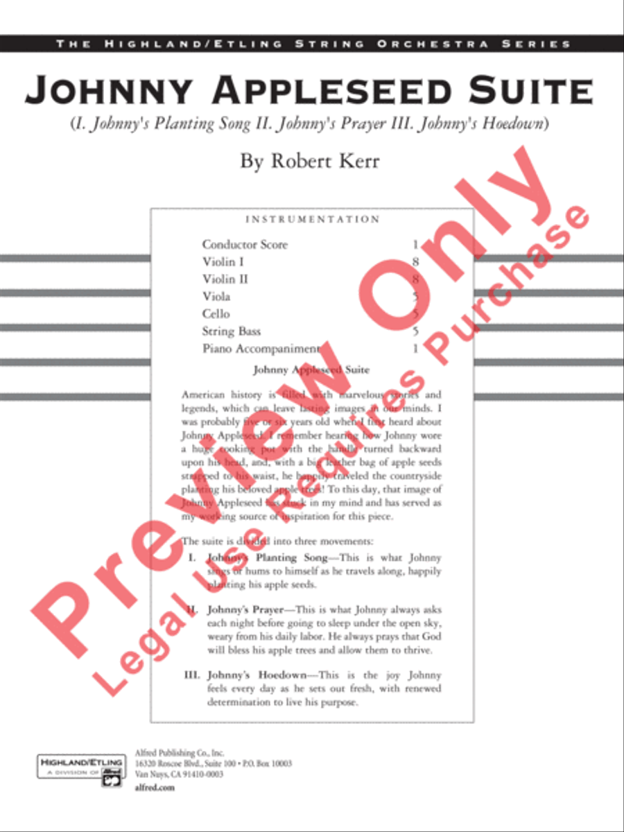 Johnny Appleseed Suite Johnny Appleseed Suite String Orchestra scores gallery preview page 2