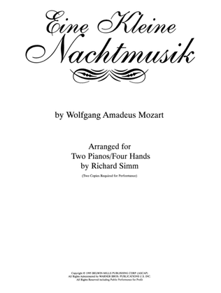Book cover for Eine Kleine Nachtmusik - Piano Duo (2 Pianos, 4 Hands)