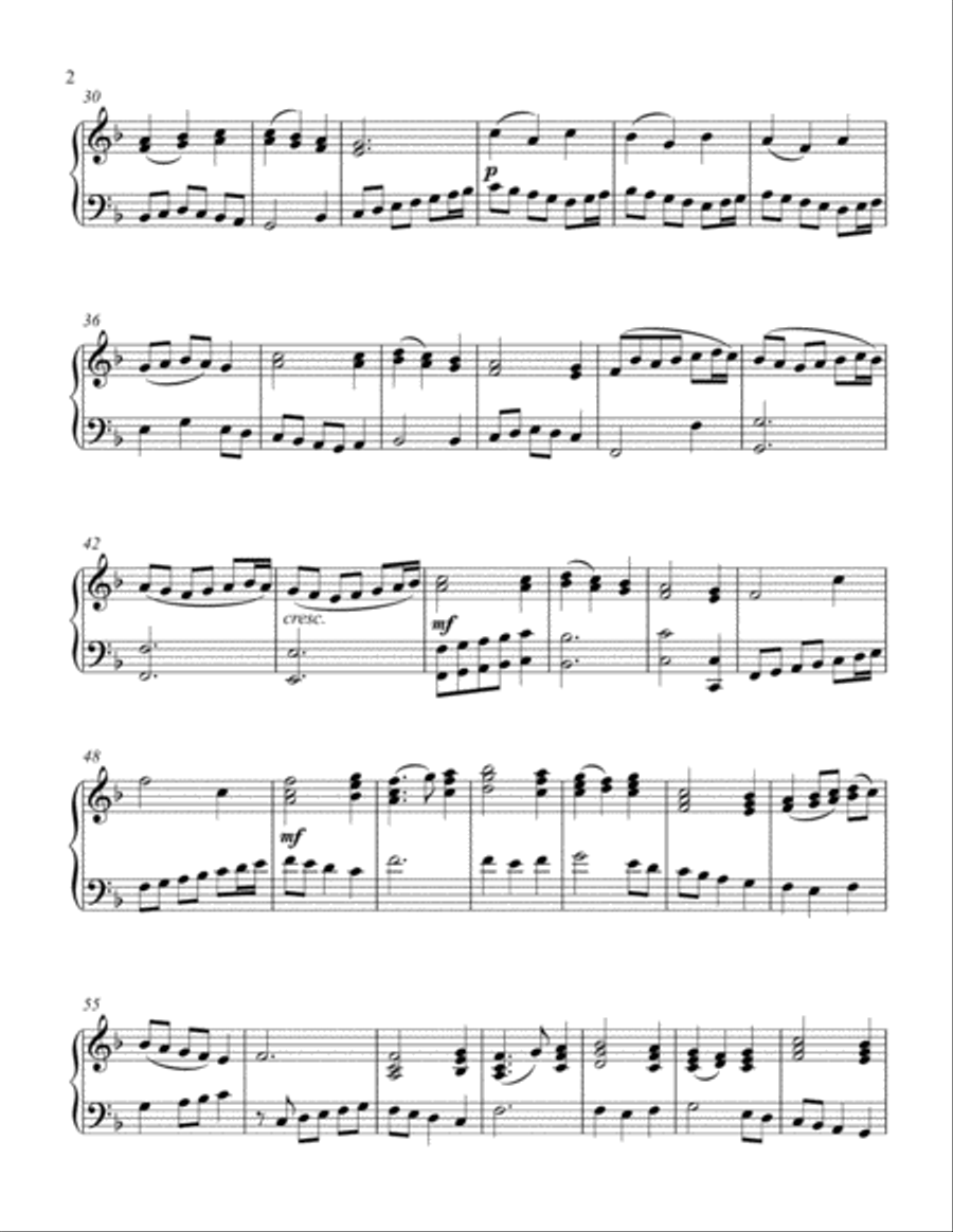 Come, Thou Long Expected Jesus (intermediate piano solo) Piano Solo scores gallery preview page 3