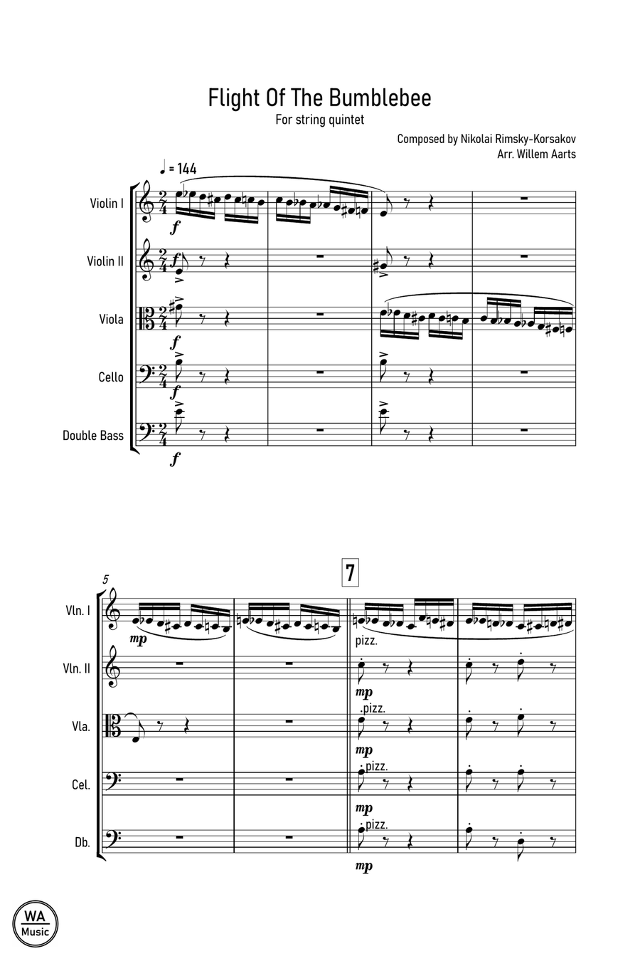 Flight Of The Bumblebee Flight Of The Bumblebee String Quintet scores gallery preview page 2