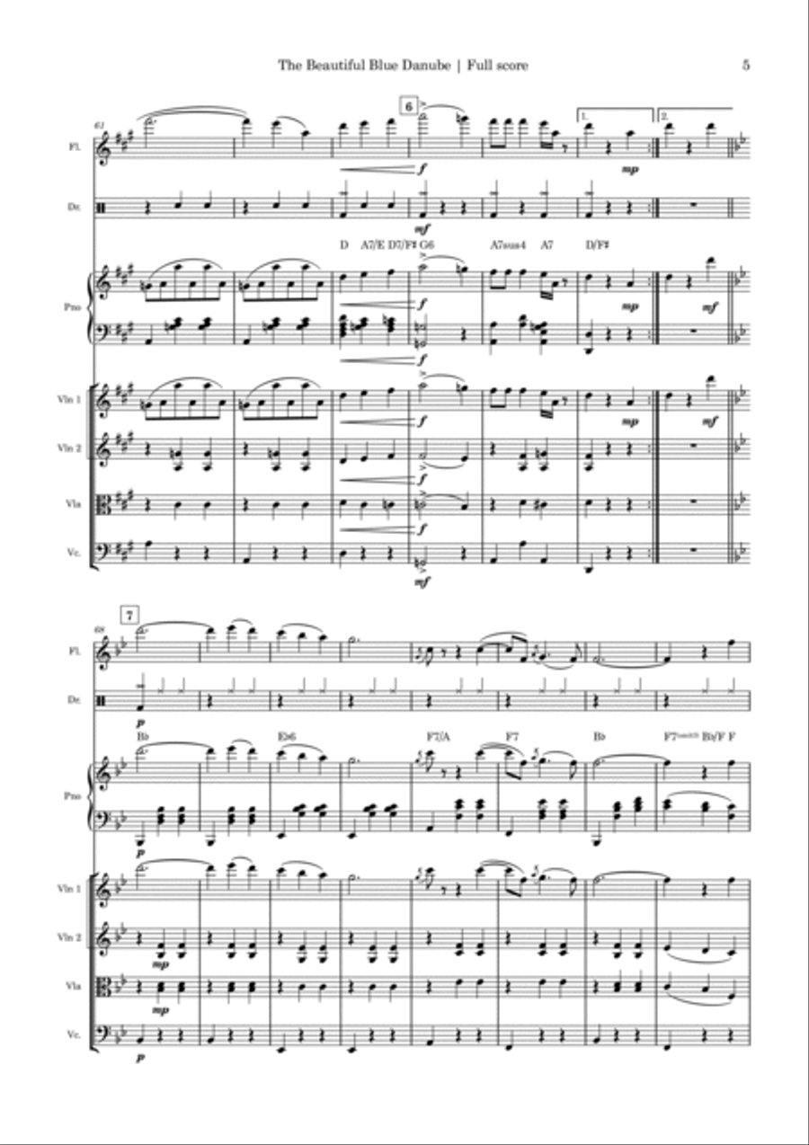 The Beautiful Blue Danube Chamber Music scores gallery preview page 5