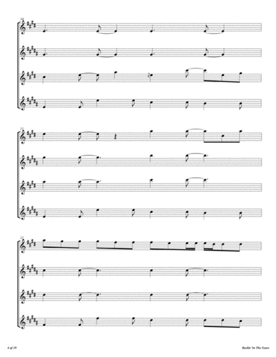 Reeling In The Years Woodwind Quartet scores gallery preview page 5