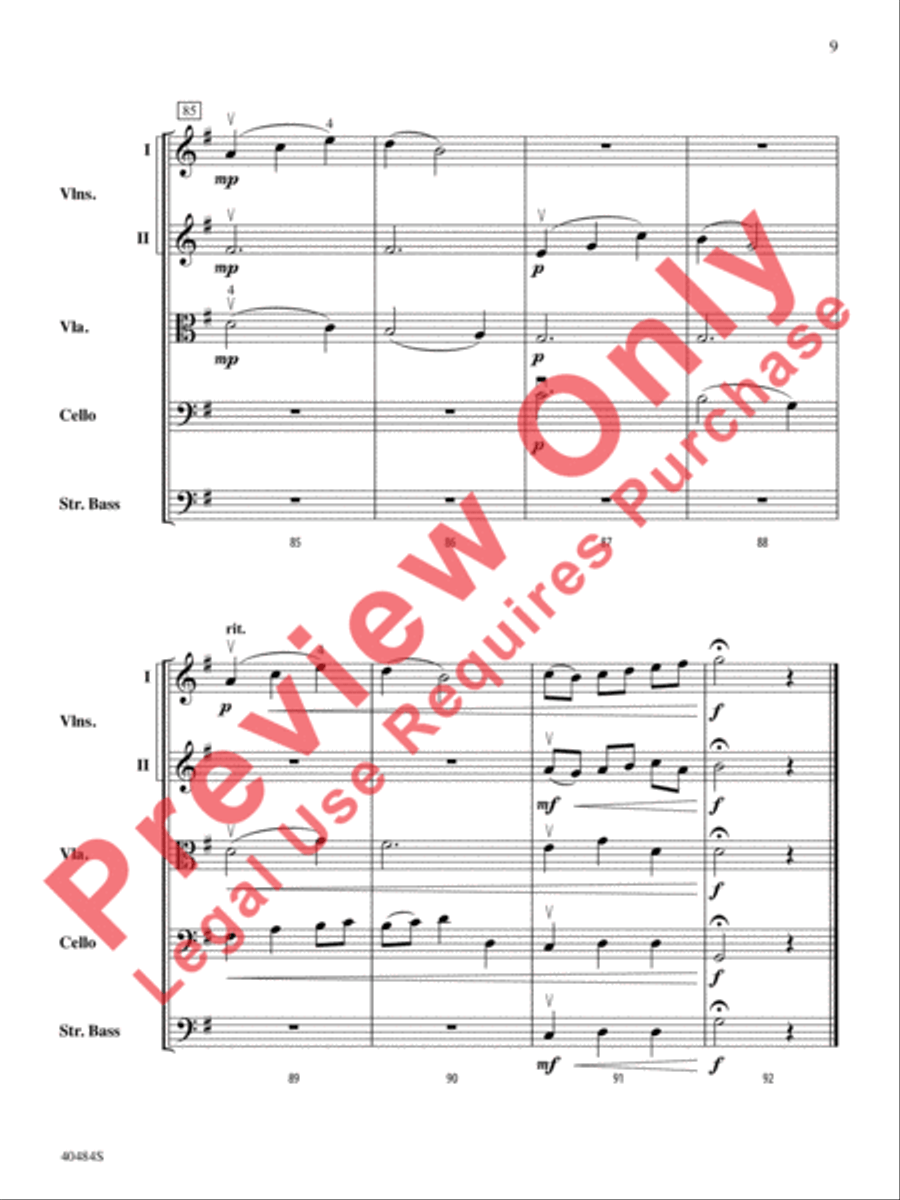 Stony Brook Waltz String Orchestra scores gallery preview page 10