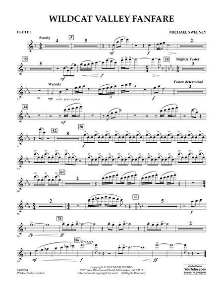 Wildcat Valley Fanfare - Flute 1