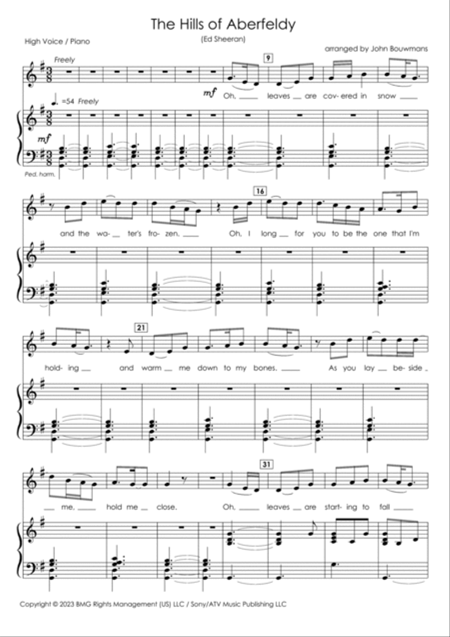 The Hills Of Aberfeldy Voice scores gallery preview page 3