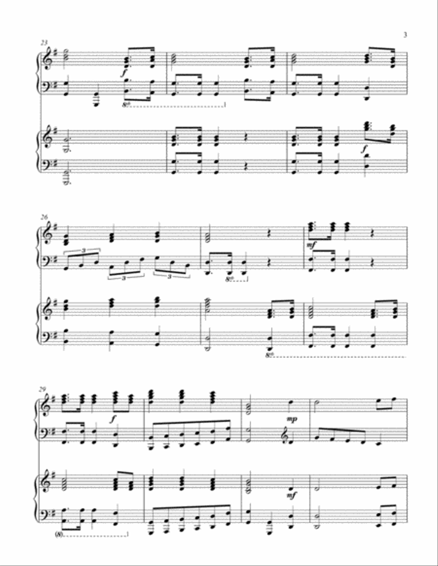 Glory and Praise (2 piano duet) 2 Pianos, 4-Hands scores gallery preview page 4