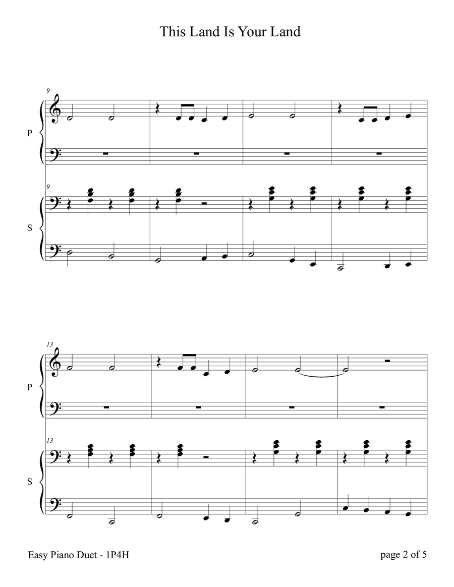This Land Is Your Land Easy Piano scores gallery preview page 5