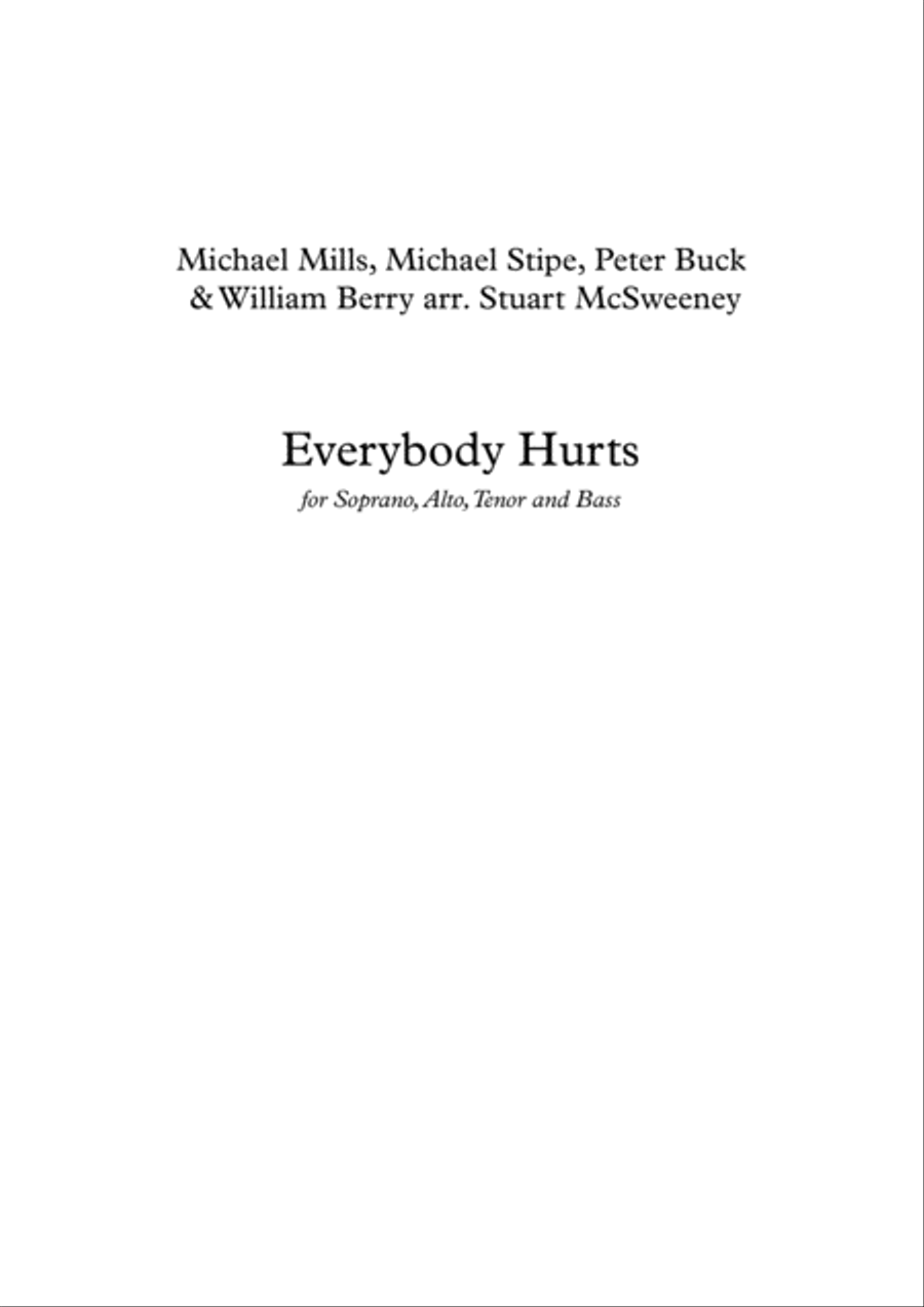 Everybody Hurts 4-Part scores gallery preview page 1