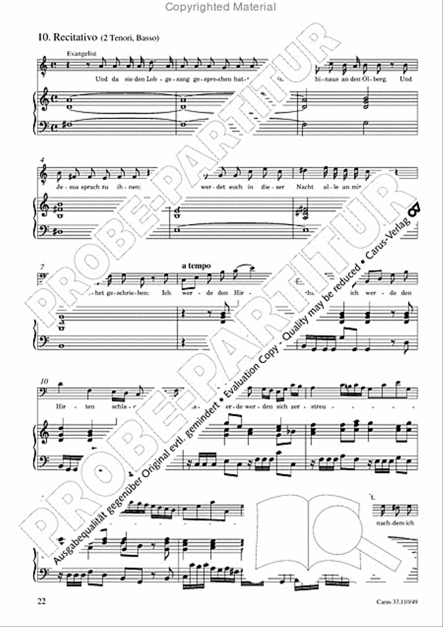 Markuspassion. Werkausgabe Reihe 1, Bd. 7 (Homilius) Organ scores gallery preview page 23
