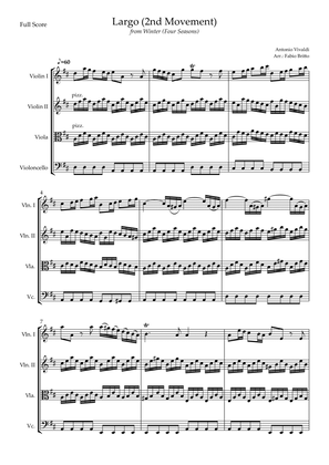 Largo from Winter (Antonio Vivaldi) for String Quartet