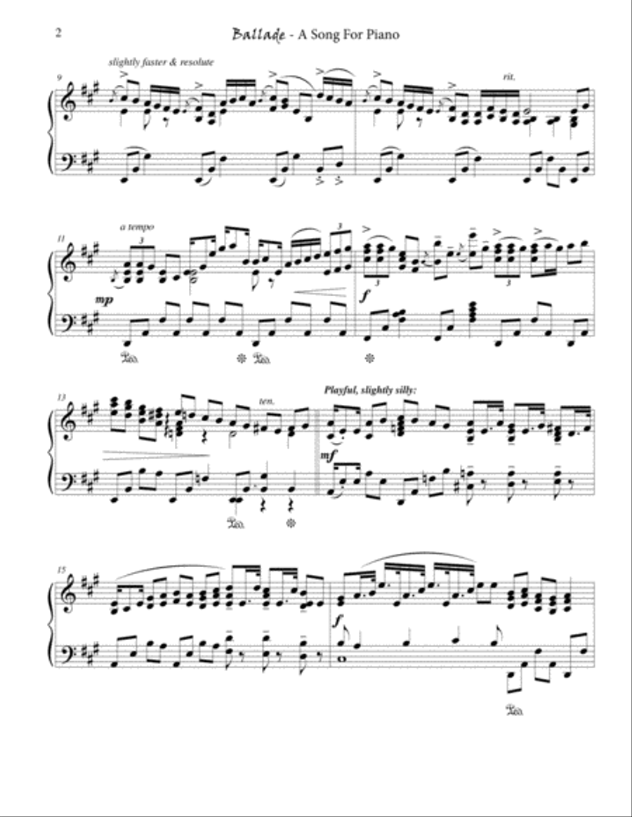 Ballade - A Song For Piano Piano Solo scores gallery preview page 2