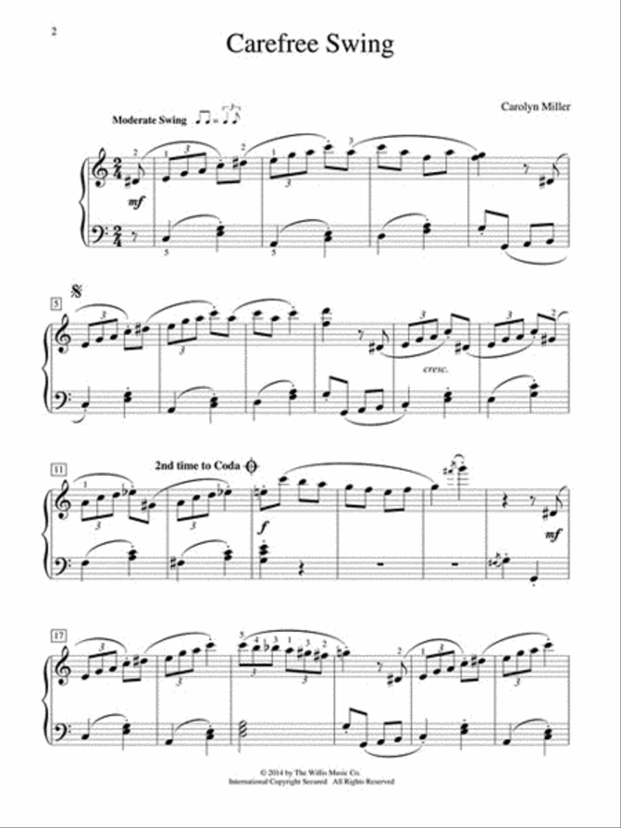 Carefree Swing Carefree Swing Piano scores gallery preview page 2