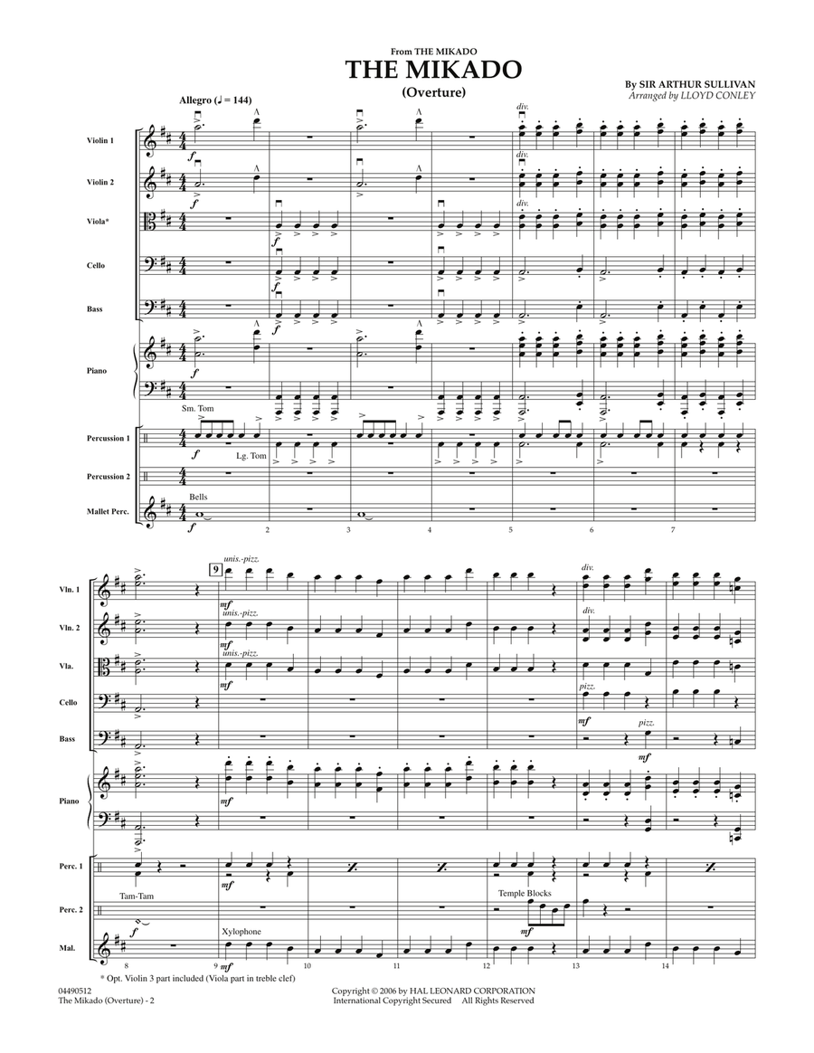 The Mikado (Overture) - Full Score Orchestra scores gallery preview page 2