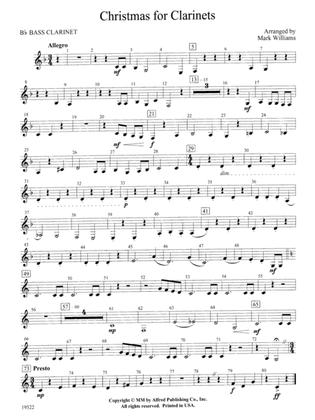 Christmas for Clarinets: B-flat Bass Clarinet