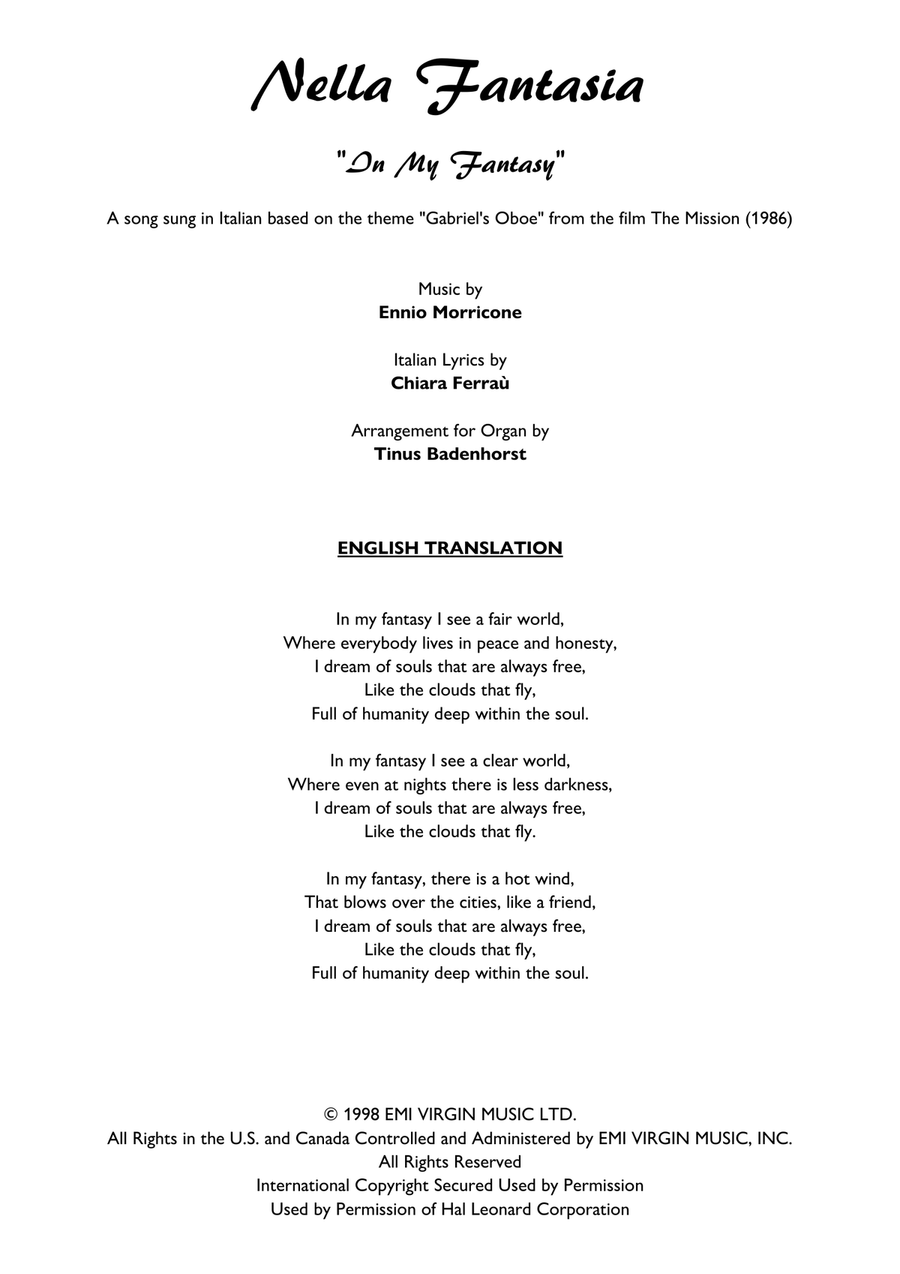 Nella Fantasia Organ Solo scores gallery preview page 3