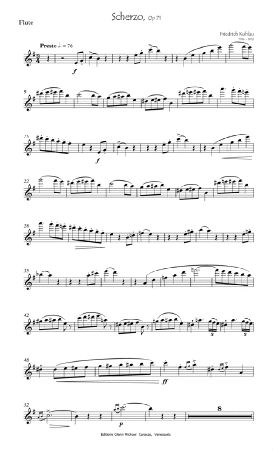 Kuhlau Scherzo for flute & piano Flute Solo scores gallery preview page 2