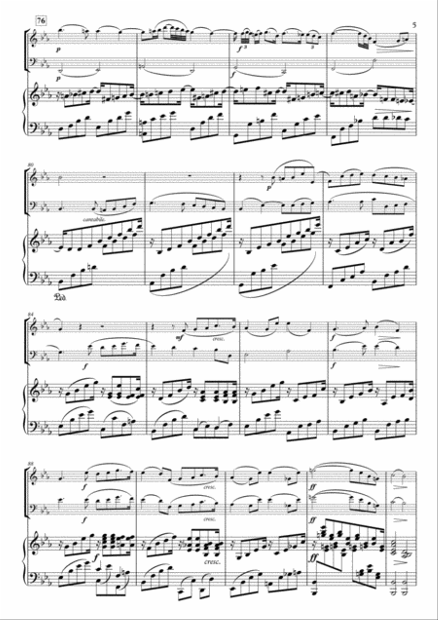 Adagio from Piano Trio, Op.31 for Oboe, Bassoon & Piano Woodwind Duet scores gallery preview page 5