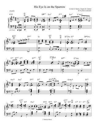 His Eye Is on the Sparrow - joyful arr. for solo piano