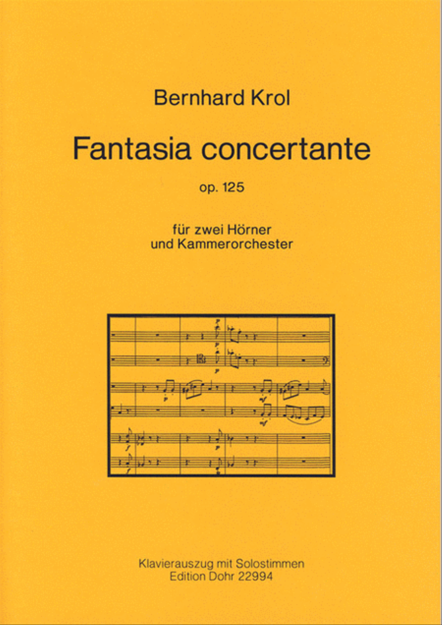 Fantasia concertante für zwei Hörner und Kammerorchester op. 125 (1992) Piano scores gallery preview page 1