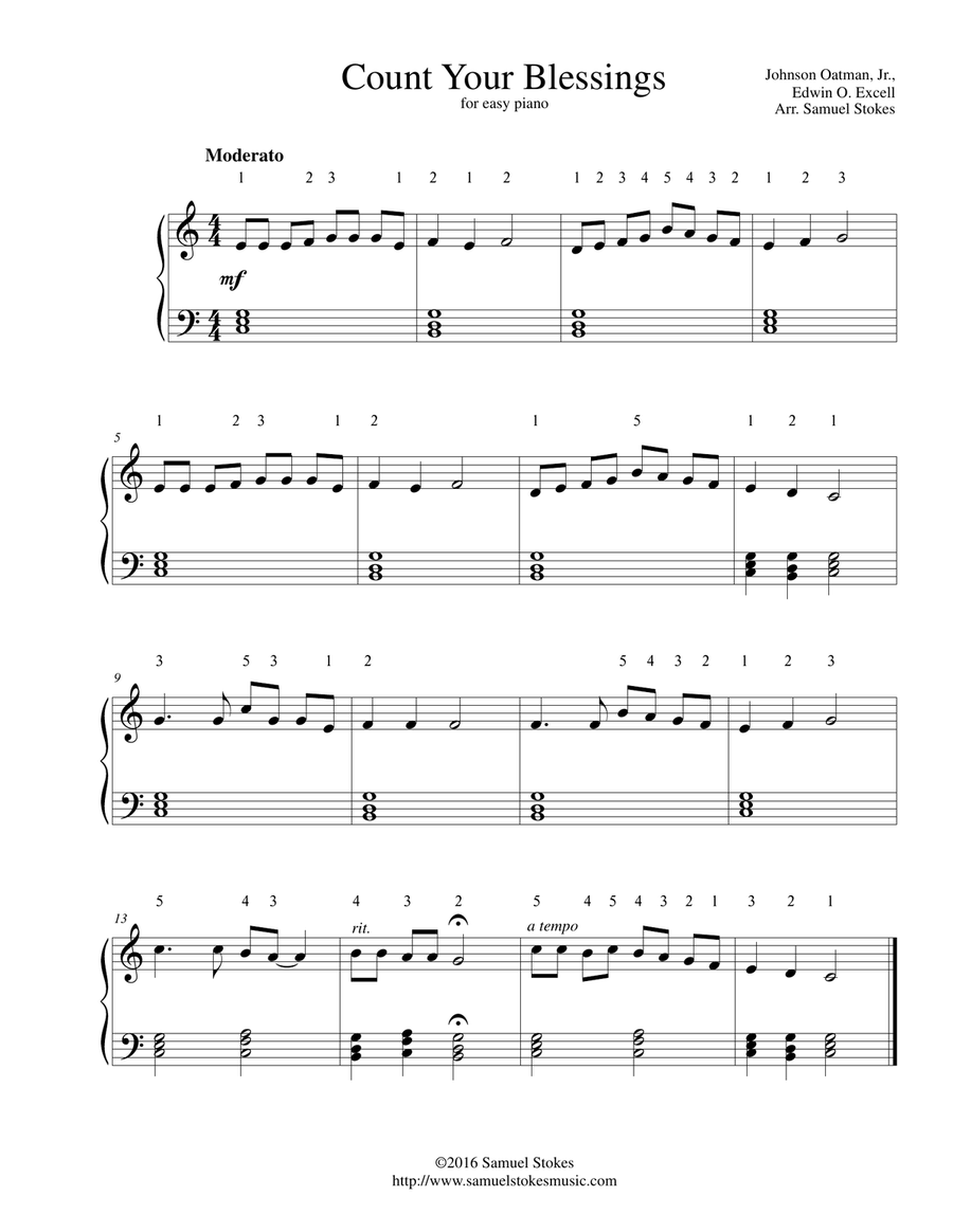 Count Your Blessings - for easy piano Easy Piano scores gallery preview page 1