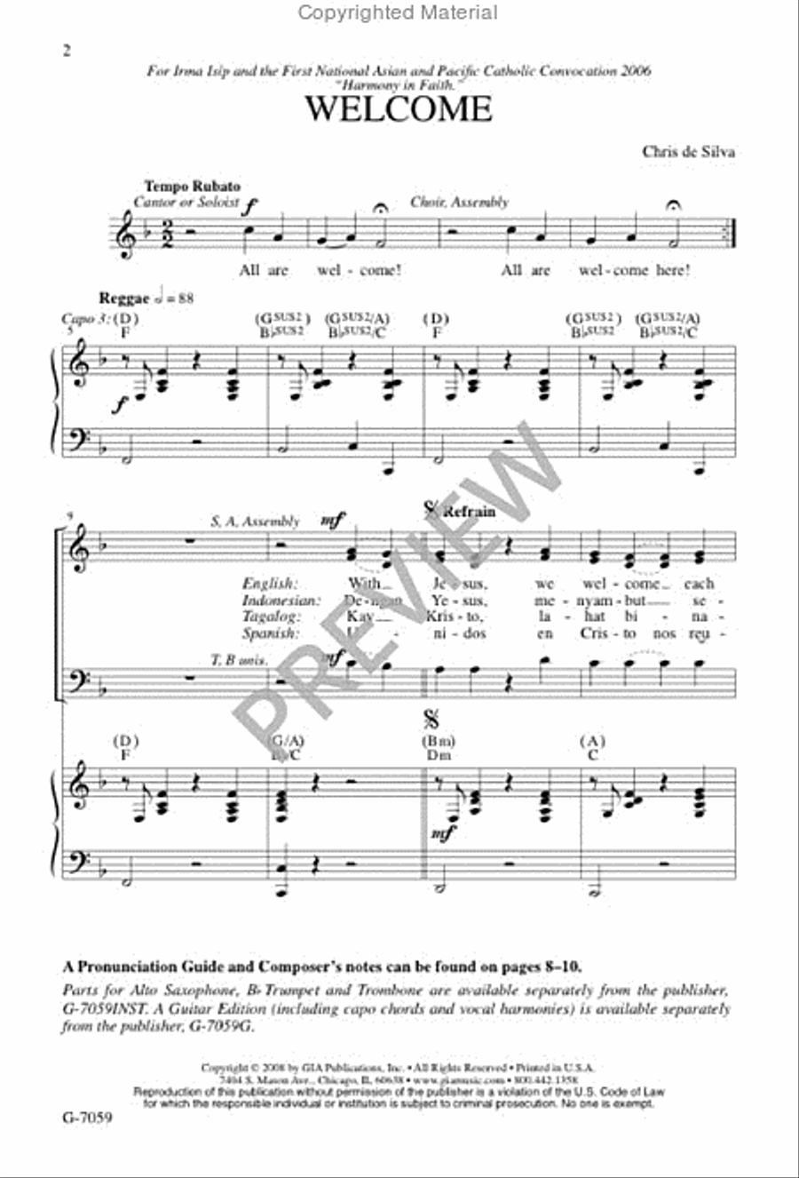 Welcome 4-Part scores gallery preview page 2