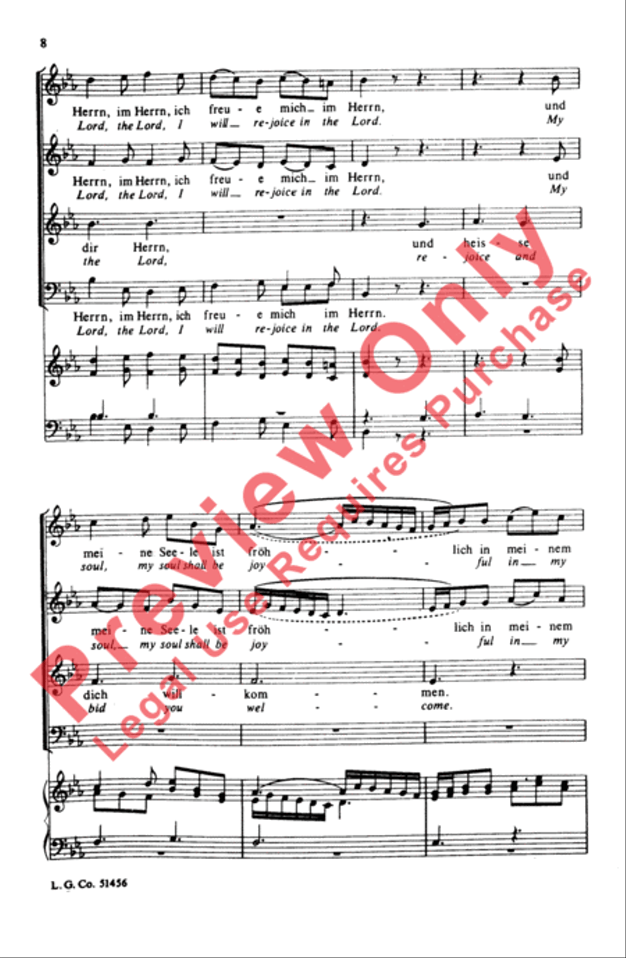 Ich Freue Mich Im Herrn (I Will Rejoice in the Lord) 4-Part scores gallery preview page 7