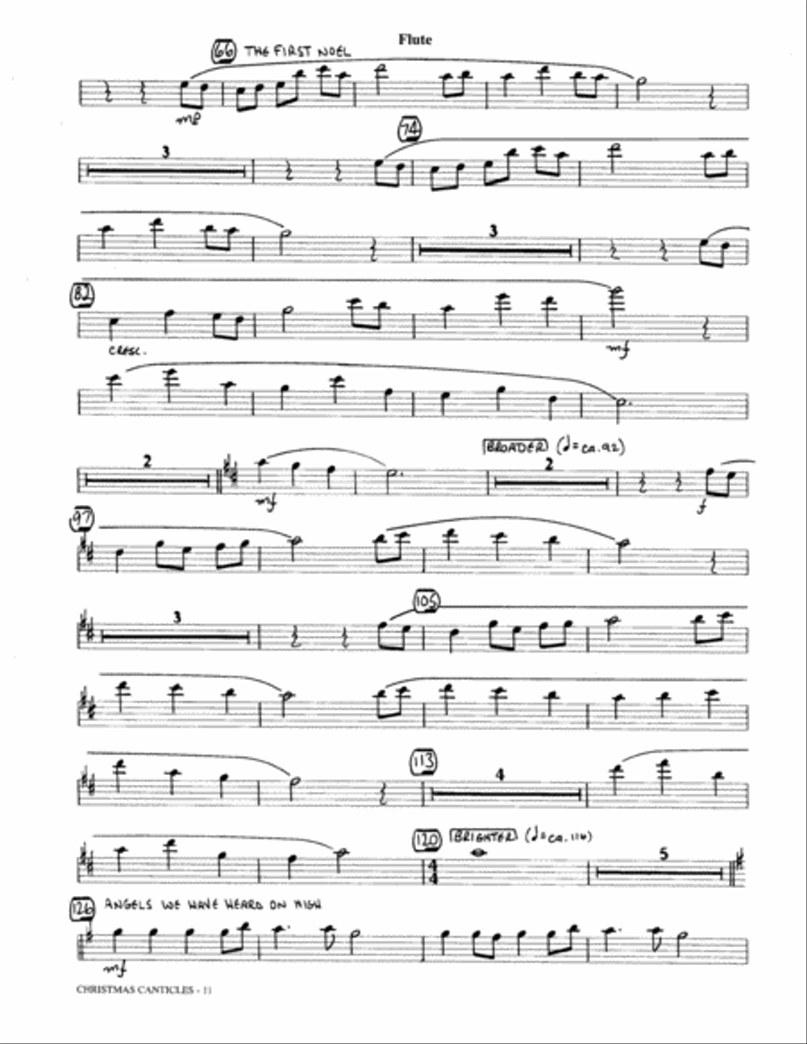Christmas Canticles: A Cantata of Carols in Four Suites (Full Orchestra) - Flute Choir scores gallery preview page 7