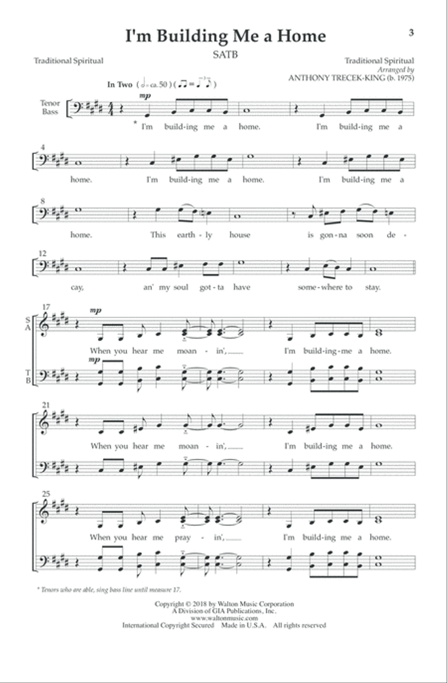 I'm Building Me a Home 4-Part scores gallery preview page 4