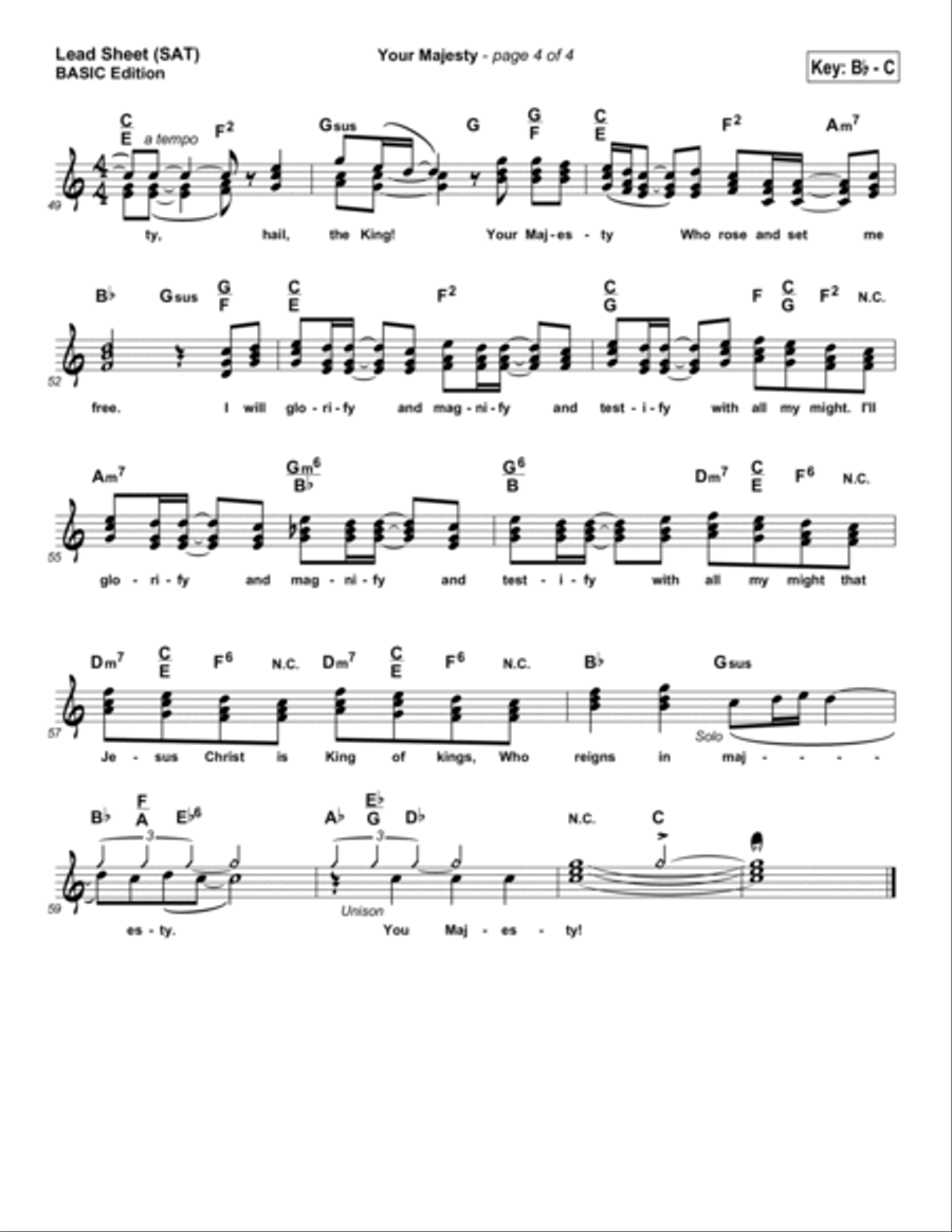 Your Majesty Your Majesty Piano scores gallery preview page 4